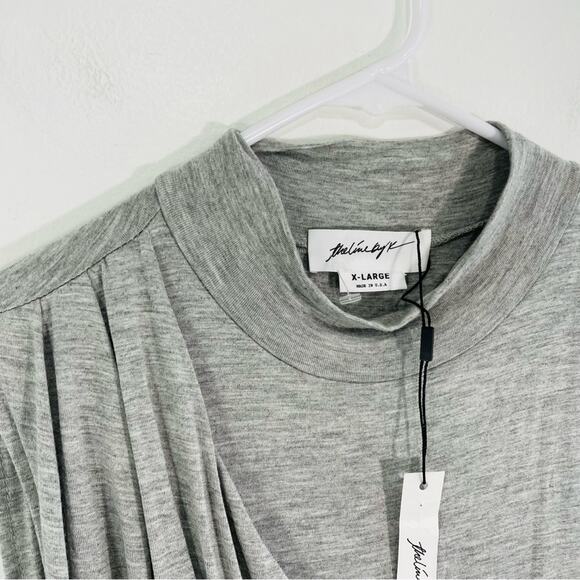 NWT The Line By K Ayme Gray Ruched Mock Neck Sleeveless Mini Dress XL - Picture 7 of 12